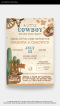 Invitation | Baby Shower | Western Rodeo | A Little Cowboy is on the Way