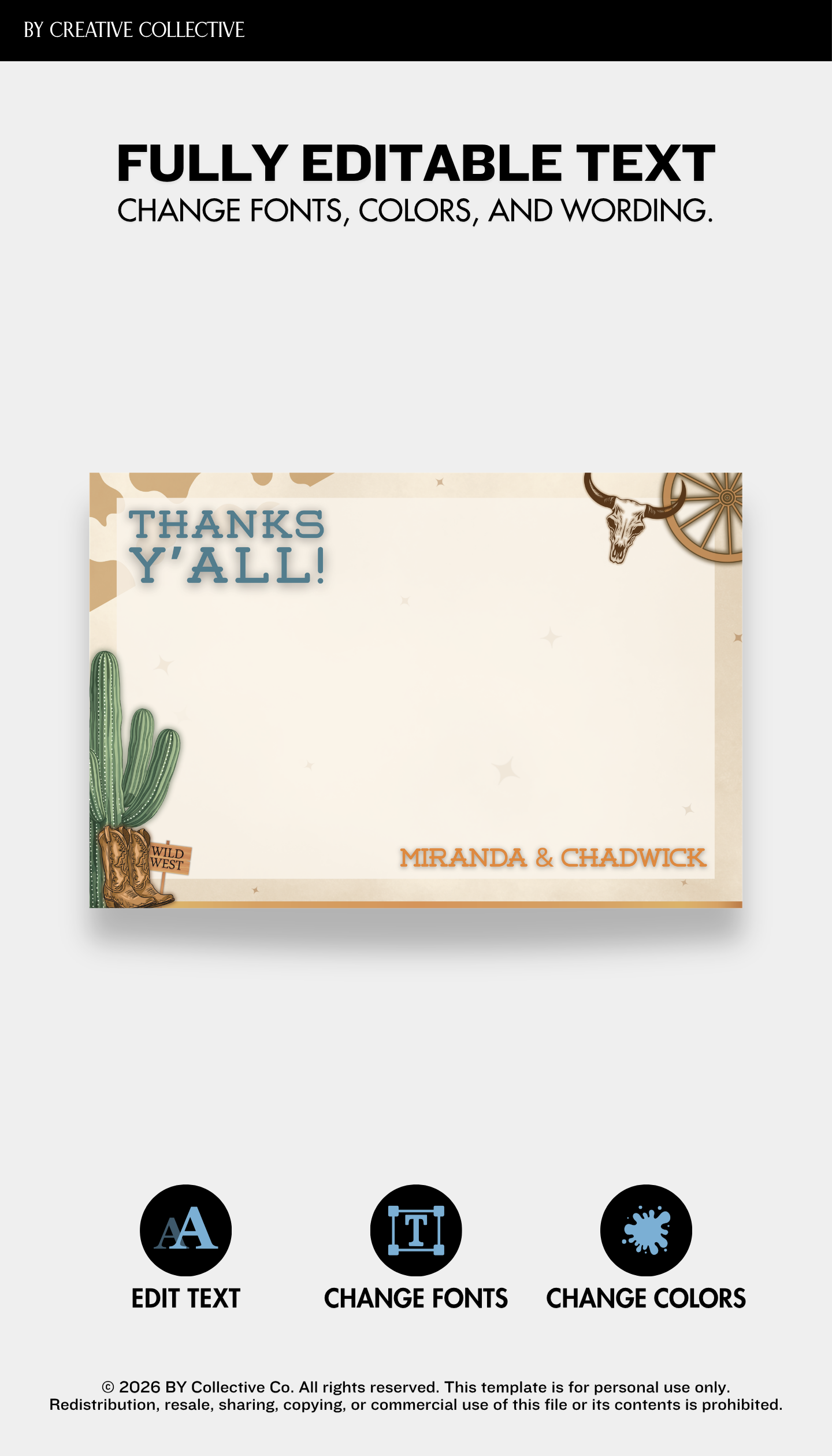 Thank You Card | Baby Shower | Western Rodeo | A Little Cowboy is on the Way